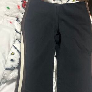 Size 6 pants. Black with brown and white line on side